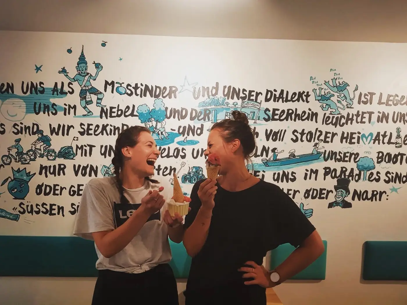 Der Liebesbrief an den Bodensee an der Café-Wand